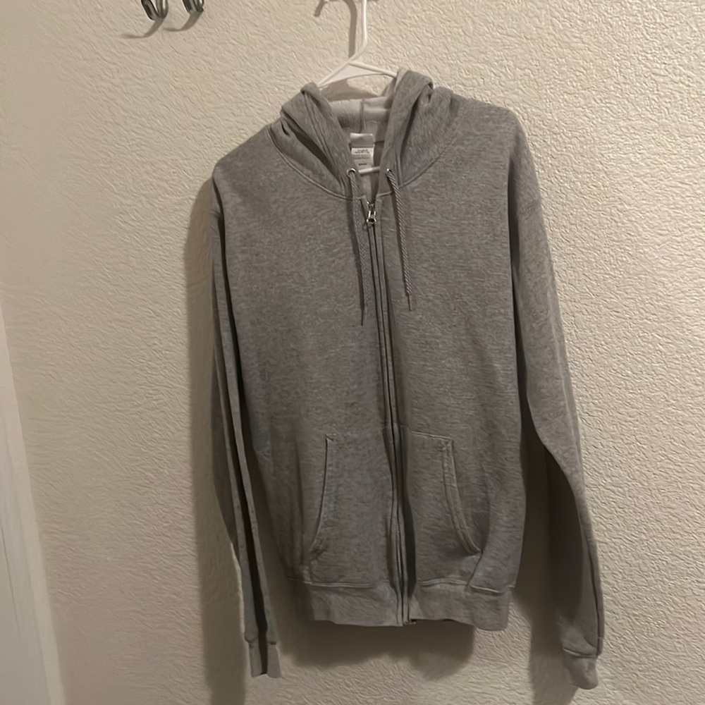 Gray Hanes Zip-Up Hoodie